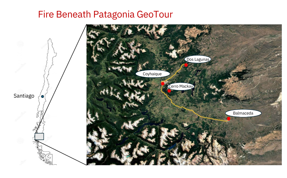 Map with the Fire Beneath Patagonia location